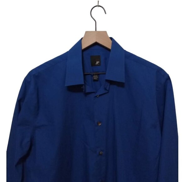 J. Ferrar Royal Blue Slim Fit Button Down Dress Shirt Sz L - Picture 2 of 8